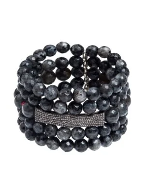 Bracelet avec perles labradorite et diamants, de marque The Cocoonalist