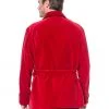 Veste d'intérieur de luxe en velours pour homme de couleur rouge par The Cocoonalist