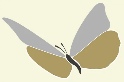 Le papillon du logo de la marque The Cocoonalist